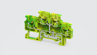 Multi-level Ground terminal blocks in Yellow-Green colour