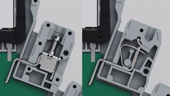 Option of screw clamp or spring clamp connection technology
